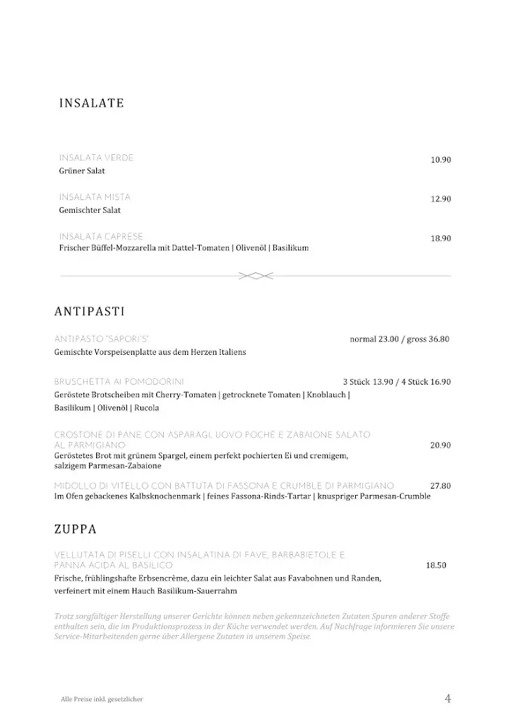 Menu_Restaurant Sapori's_Risch-Rotkreuz_image_3