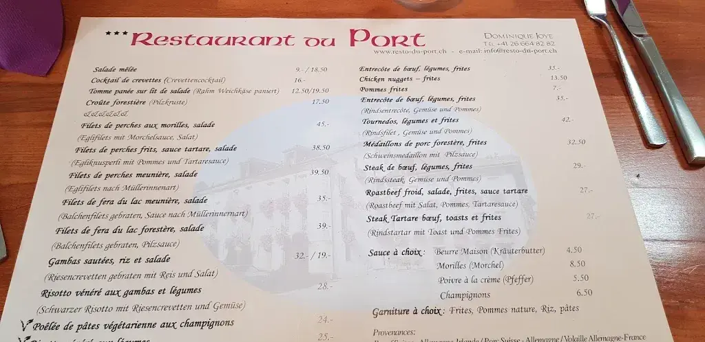 Menu_Restaurant Du Port_Estavayer-le-Lac_image_2