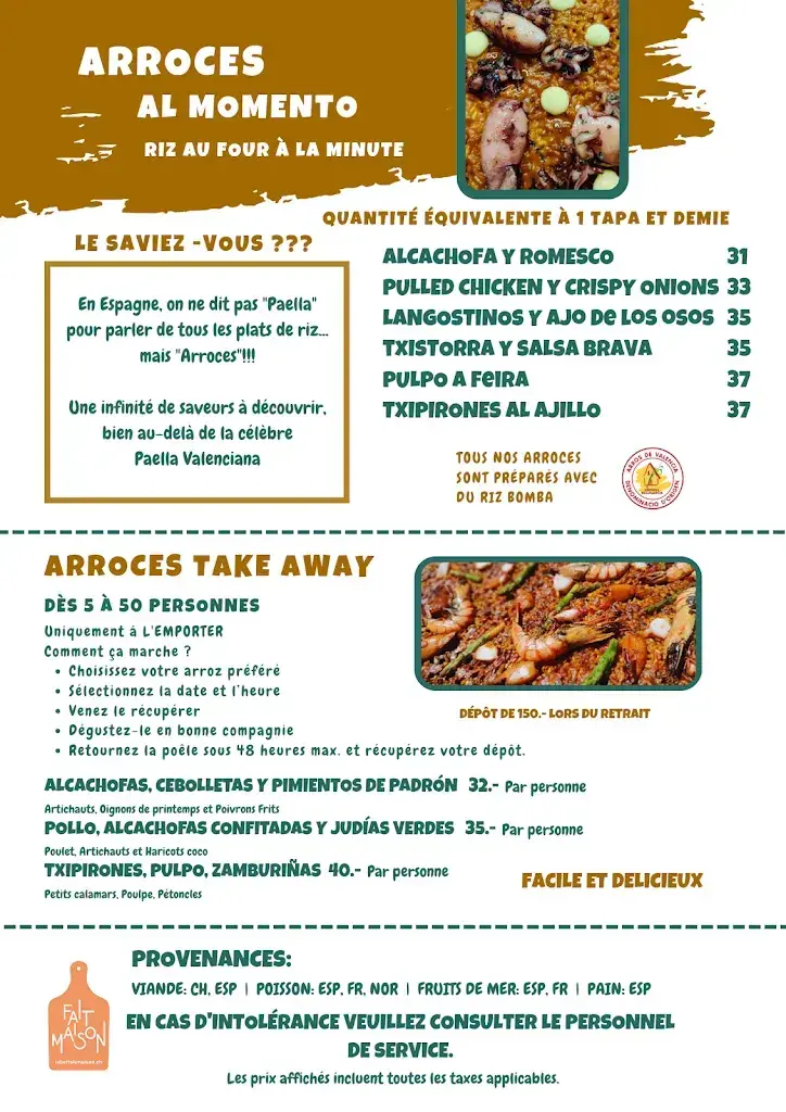 Menu_Frogs & Roses Tapas y Arroces_Estavayer-le-Lac_image_2