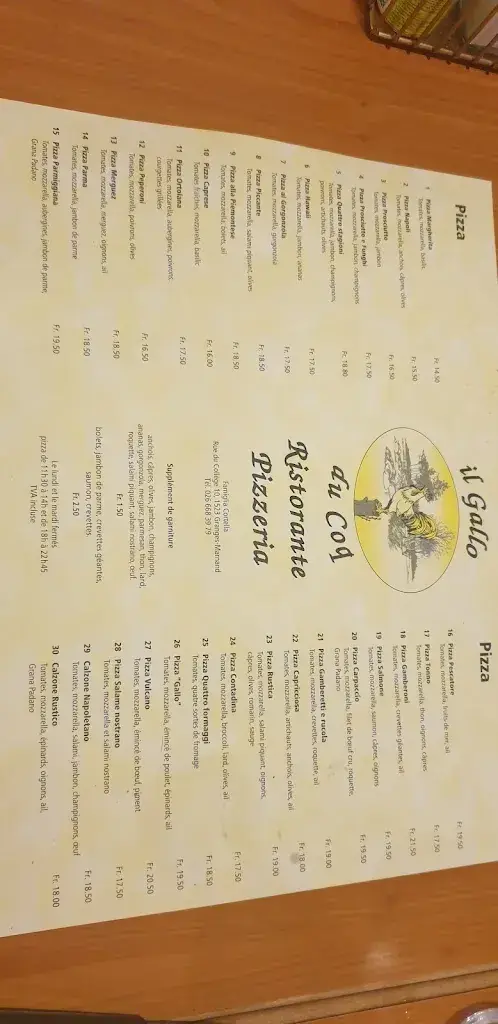 Menu_Il Gallo, du Coq Ristorante Pizzeria_Granges-près-Marnand_image_3