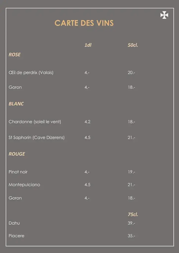 Menu_Auberge de la Croix Blanche_Granges (Veveyse)_image_3