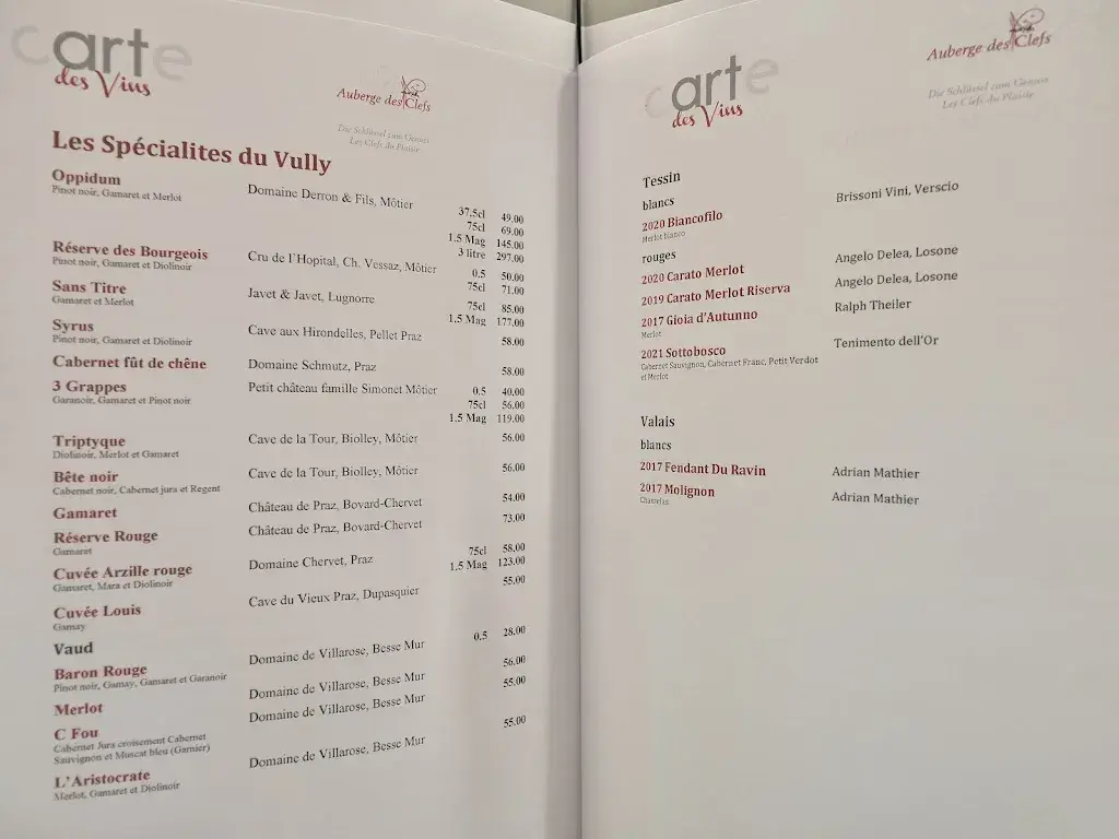 Sebastian Reiz_Auberge des Clefs_Lugnorre_Bewertung