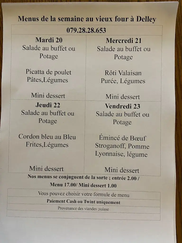 Au Vieux Four à Delley_Delley-Portalban_menu_image_1