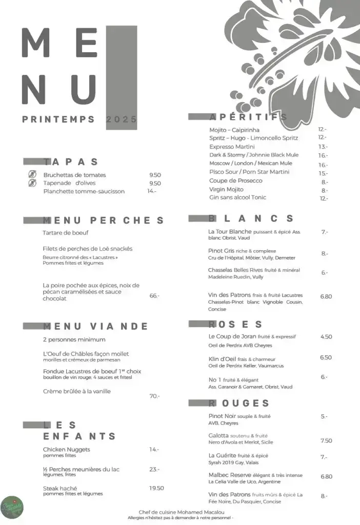 Menu_Restaurant des Lacustres_Estavayer-le-Lac_image_2