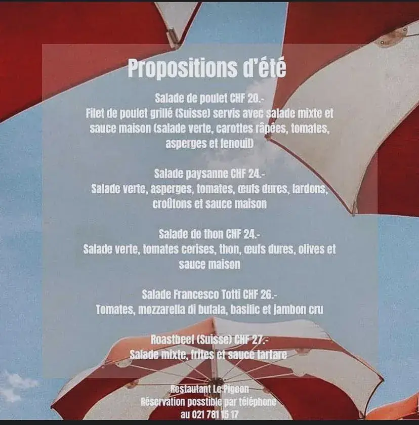 Restaurant Le Pigeon_Forel (Lavaux)_menu_image_1