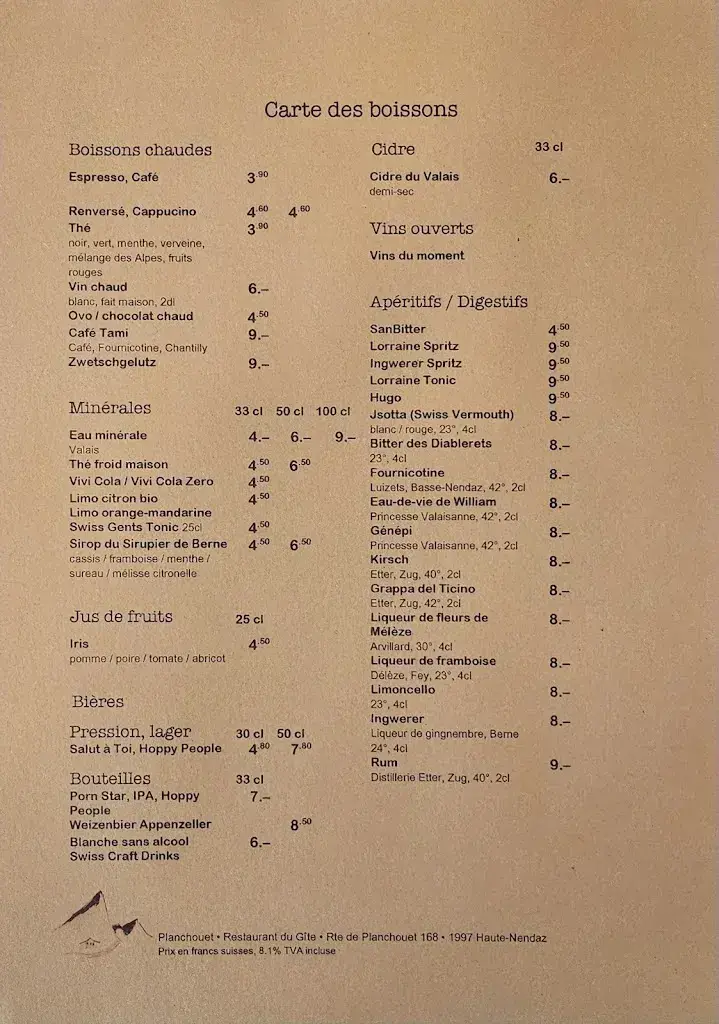 Restaurant et Gîte de Planchouet_Haute-Nendaz_menu_image_1
