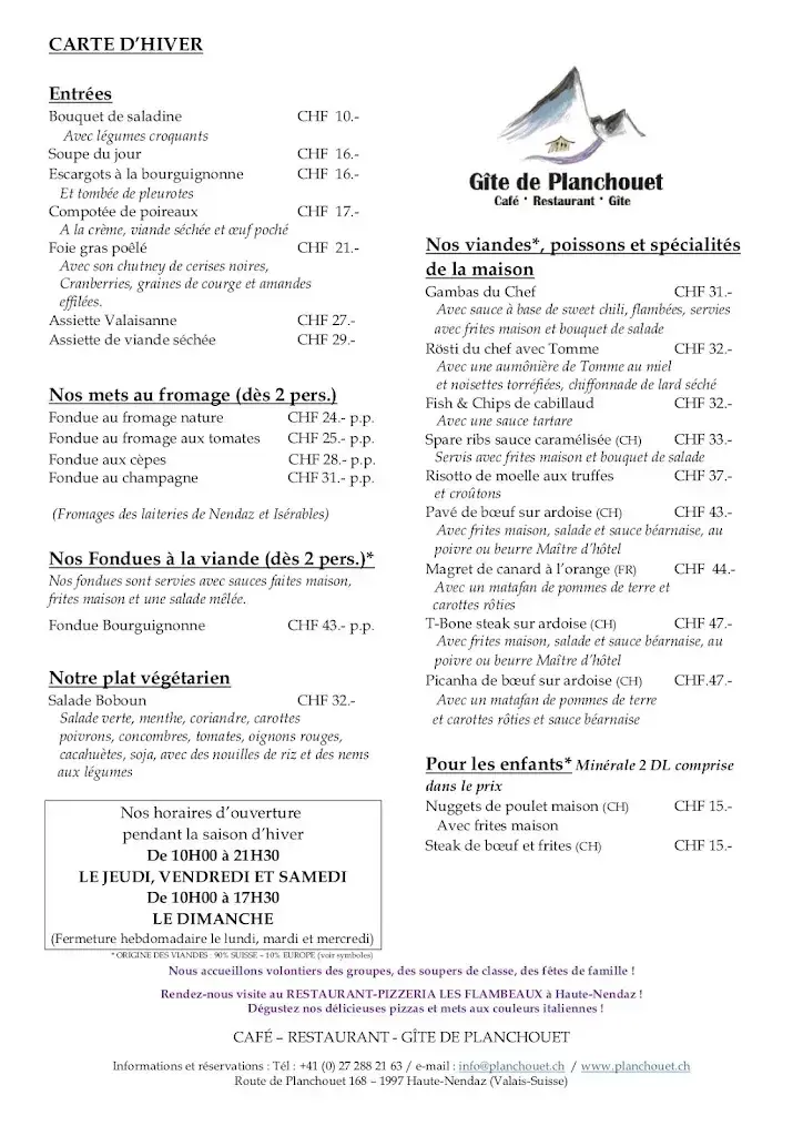 Menu_Restaurant et Gîte de Planchouet_Haute-Nendaz_image_2