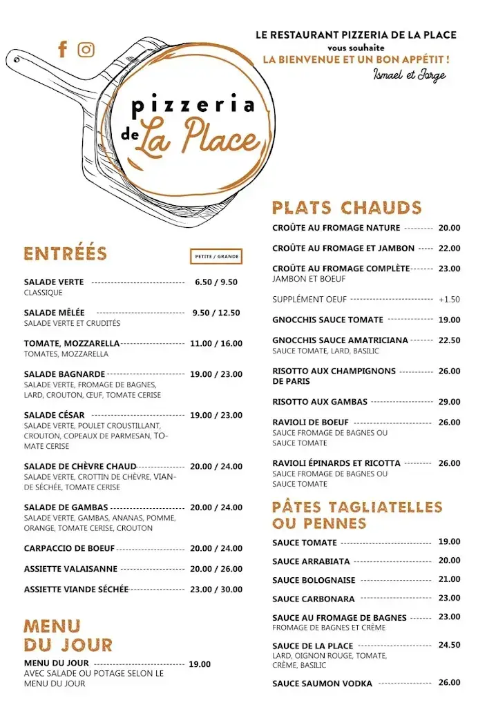 Menu_Pizzeria de la place_Le Châble_immagine_2