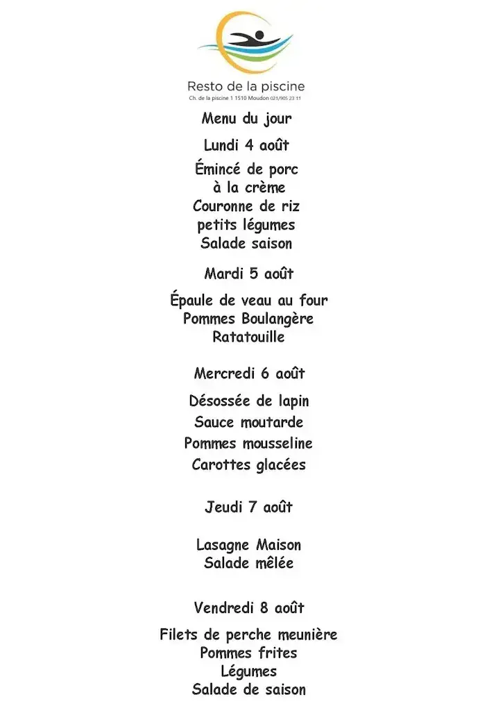 Menu_Resto de la piscine_Moudon_image_1