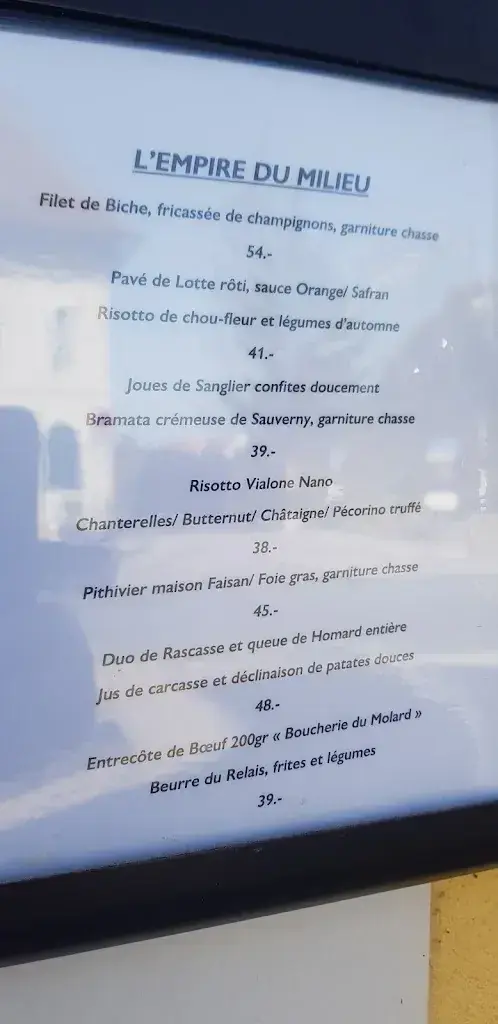 Auberge Le Relais Chavannes-de-Bogis Hôtel Restaurant_Chavannes-de-Bogis_menu_image_1