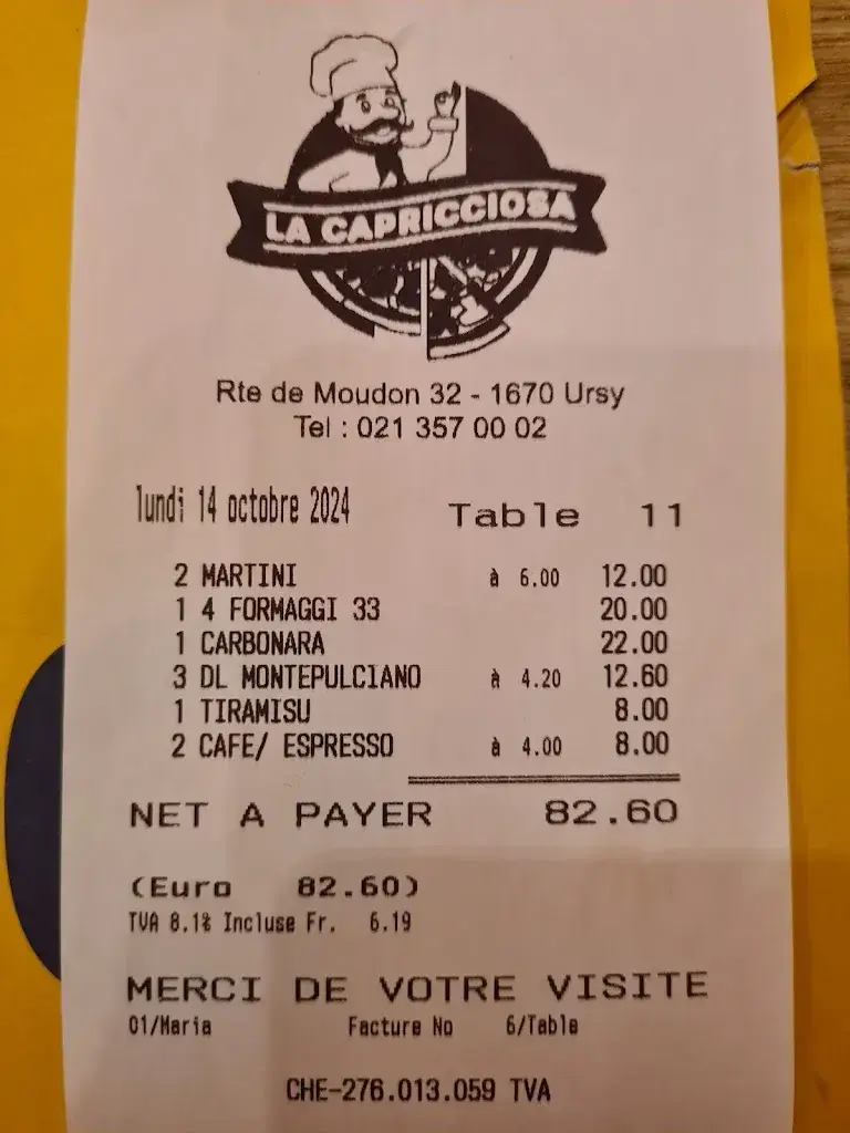 Béat Mader_La Capricciosa PIZZERIA ITALIANNA_Ursy_review