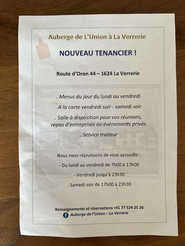 Menu_Auberge de l'Union_La Verrerie_immagine_1