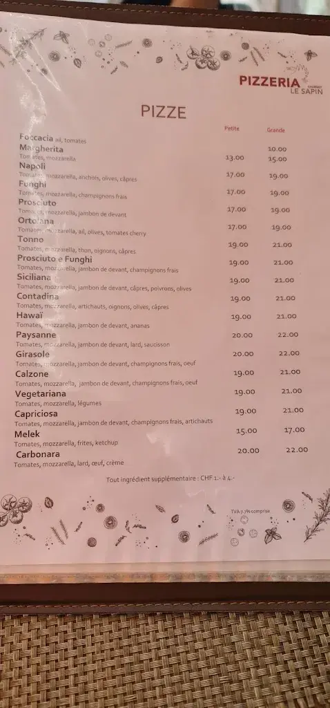 Pizzeria le Sapin - Charmey restaurant à Val-de-Charmey