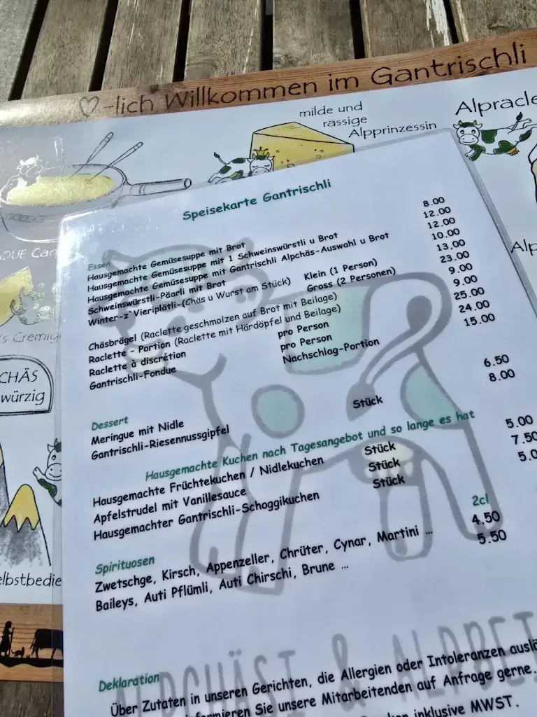 Menu_Glauser's Gantrischli_Schwarzsee-Bad_immagine_2