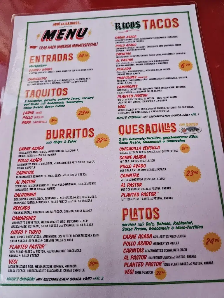 Menu_La Taquería _Zürich_imagen_2