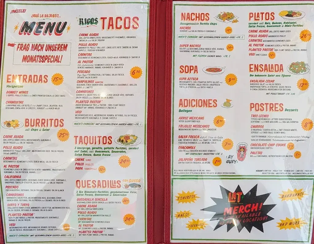 Menu_La Taqueria (Kreis 4)_Zürich_image_1