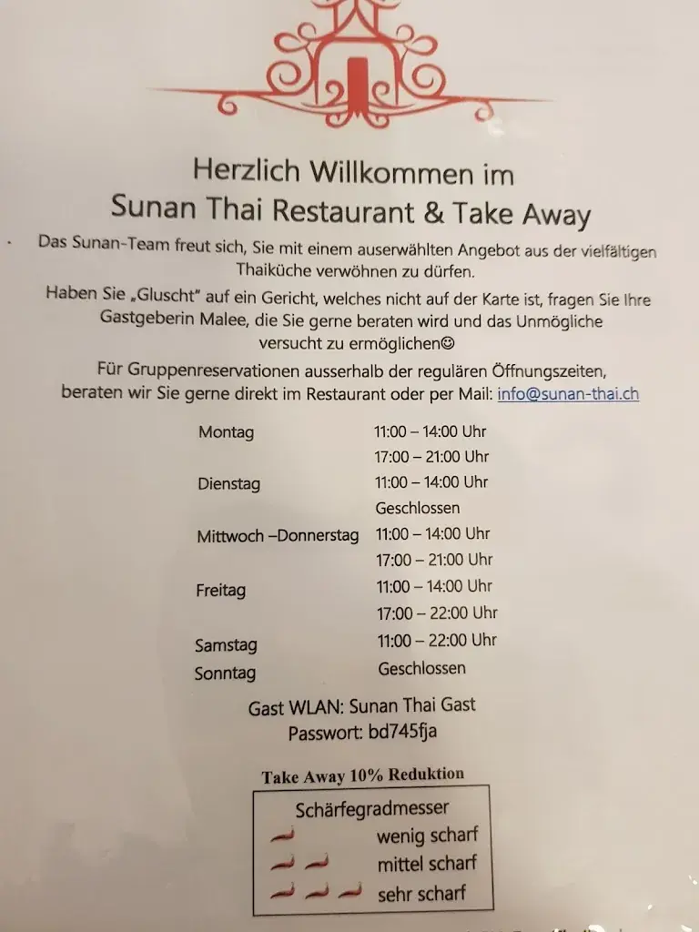 Menu_Sunan Thai Restaurant_Muri bei Bern_immagine_1