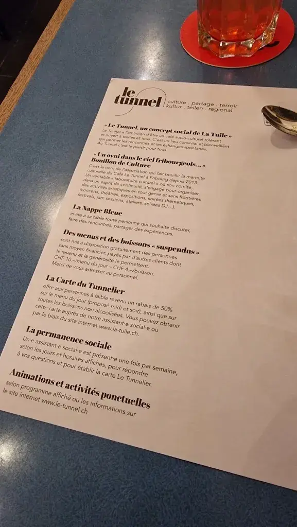 Menu_Café Restaurant Le Tunnel_Fribourg_image_3
