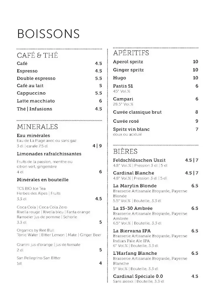 Menu_Restaurant La plage-snack-bar_Estavayer_image_2