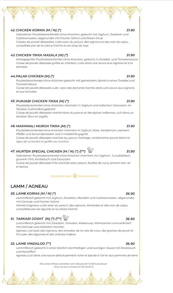 Menu_Masala Indian Cuisine - Murten_Murten_image_4