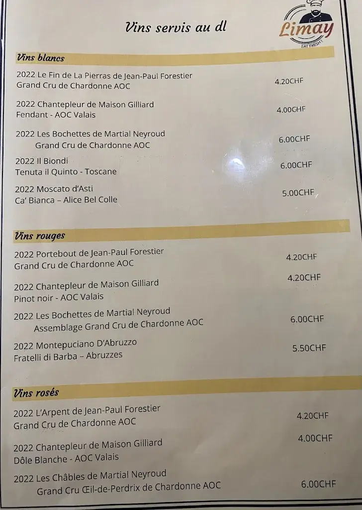 Menu_Restaurant Limay_Châtel-Saint-Denis_image_1