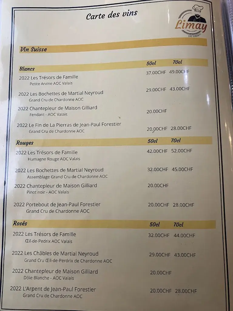 Menu_Restaurant Limay_Châtel-Saint-Denis_image_2