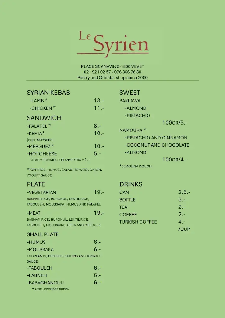 Menu_Le Syrien_Vevey_image_2