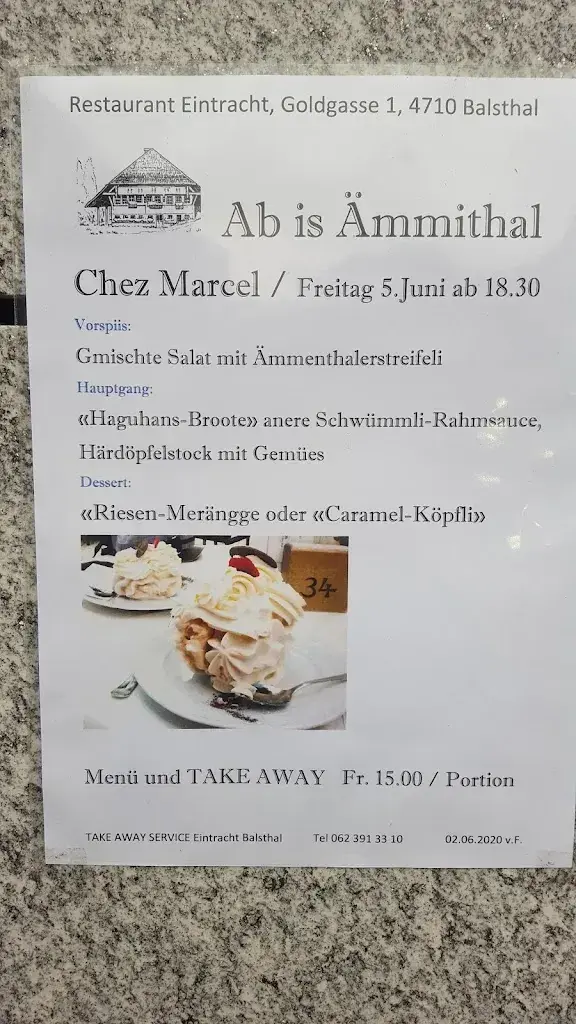 Restaurant Eintracht Balsthal restaurant à Balsthal