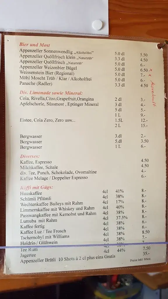 Berggasthaus Obere Wechten restaurant à Mümliswil-Ramiswil