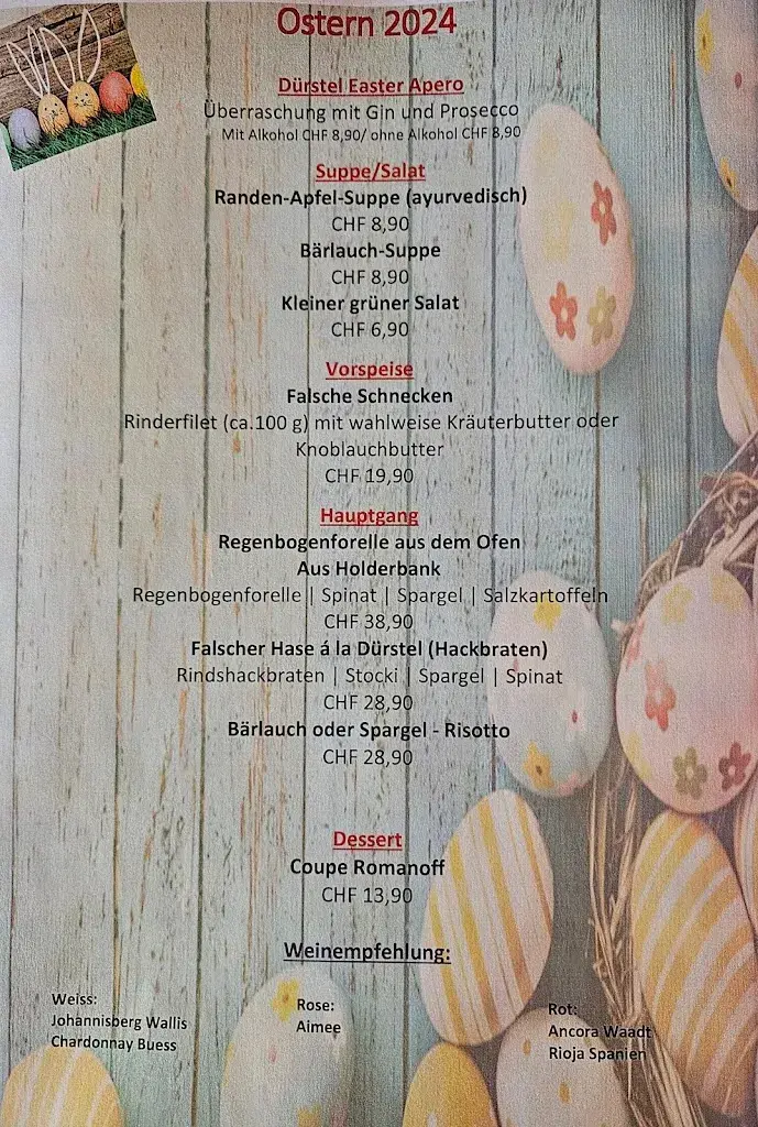 Bergwirtschaft Dürstel restaurant à Langenbruck