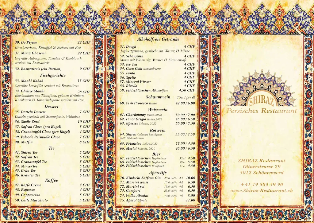 Menu_SHIRAZ Grillhouse since 2016_Schönenwerd_image_2