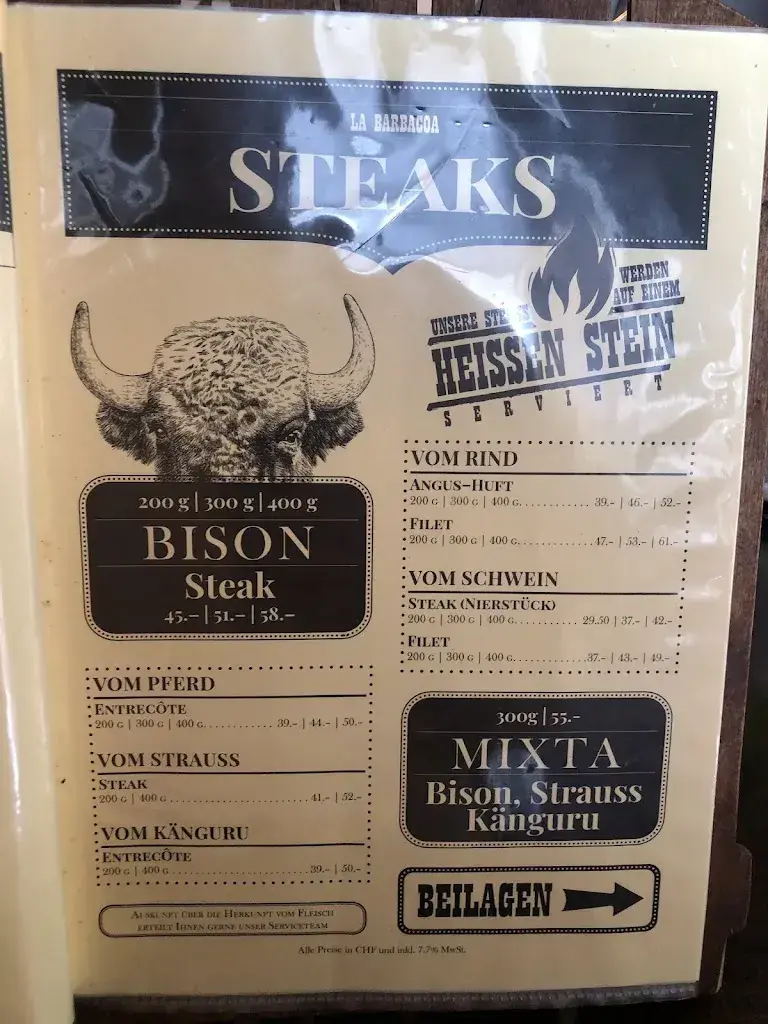 Menü_Restaurant La Barbacoa_Schönenwerd_Bild_2