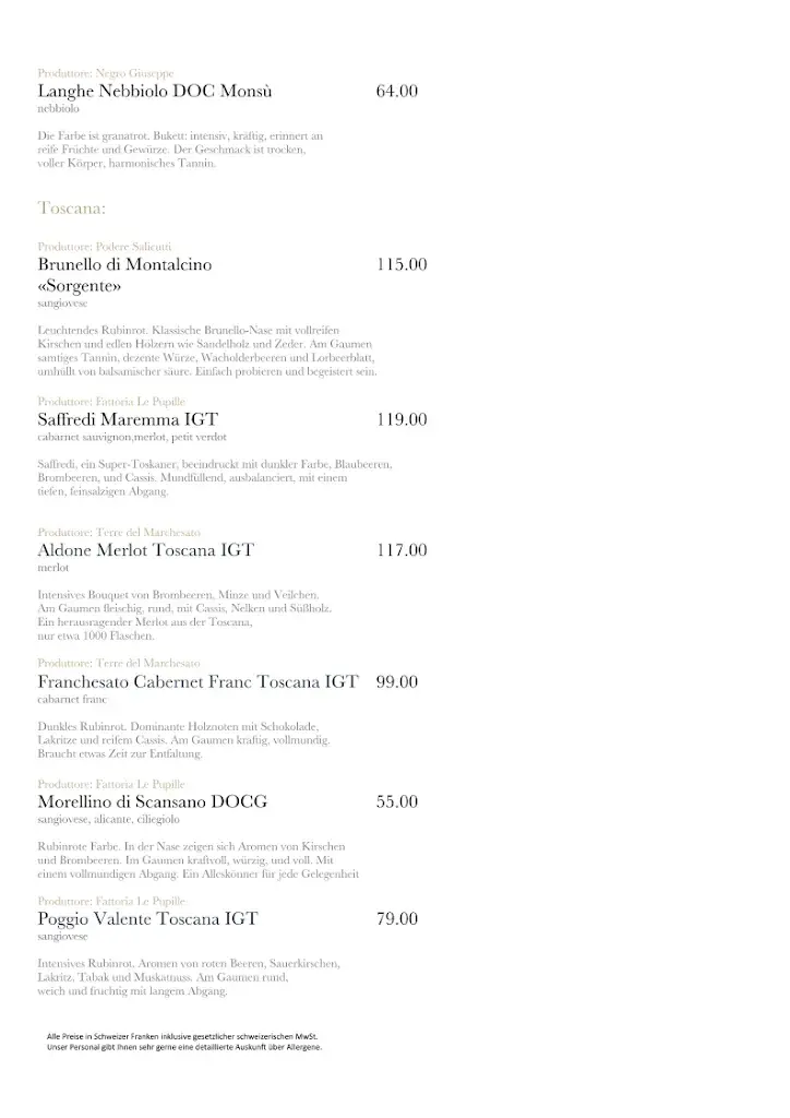 Menu_casanoa bar/bistro italiano_Solothurn_image_3