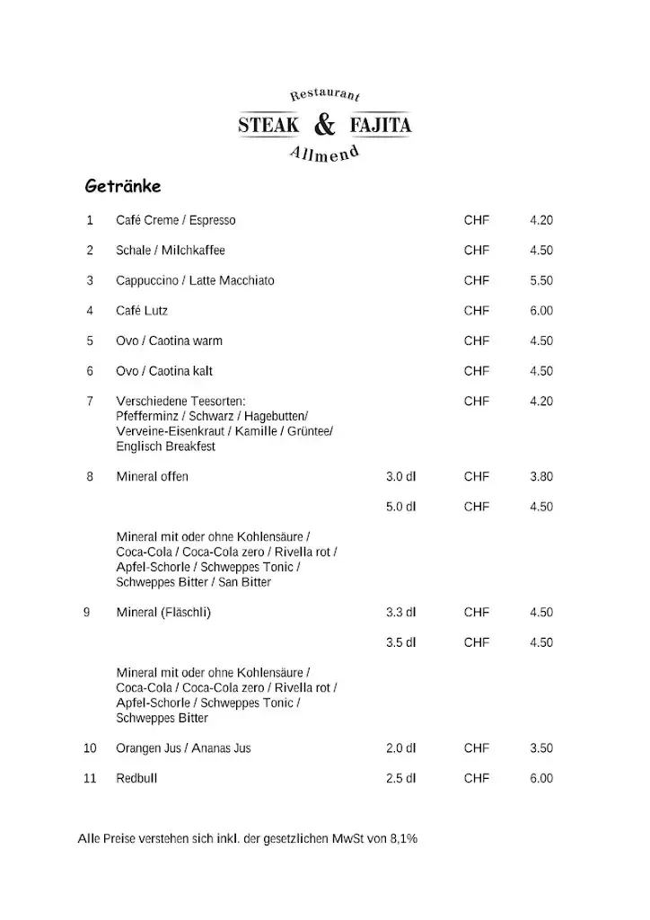 Menu_Restaurant Allmend Bellach_Bellach_image_1