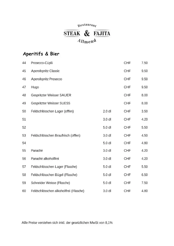 Menu_Restaurant Allmend Bellach_Bellach_image_3