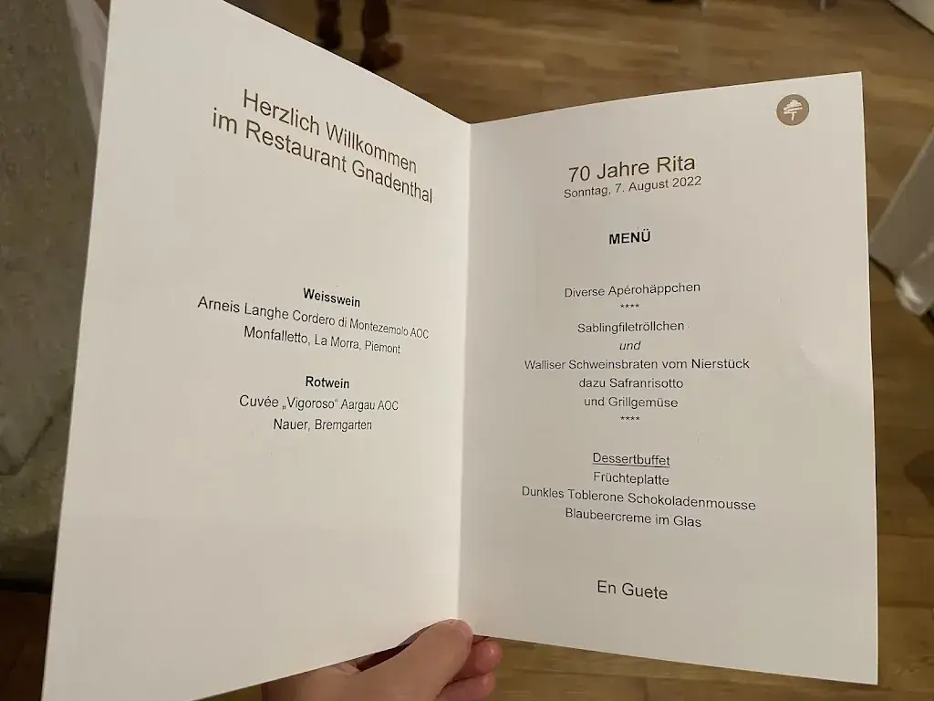 Menu_Restaurant Gnadenthal_Niederwil_immagine_3