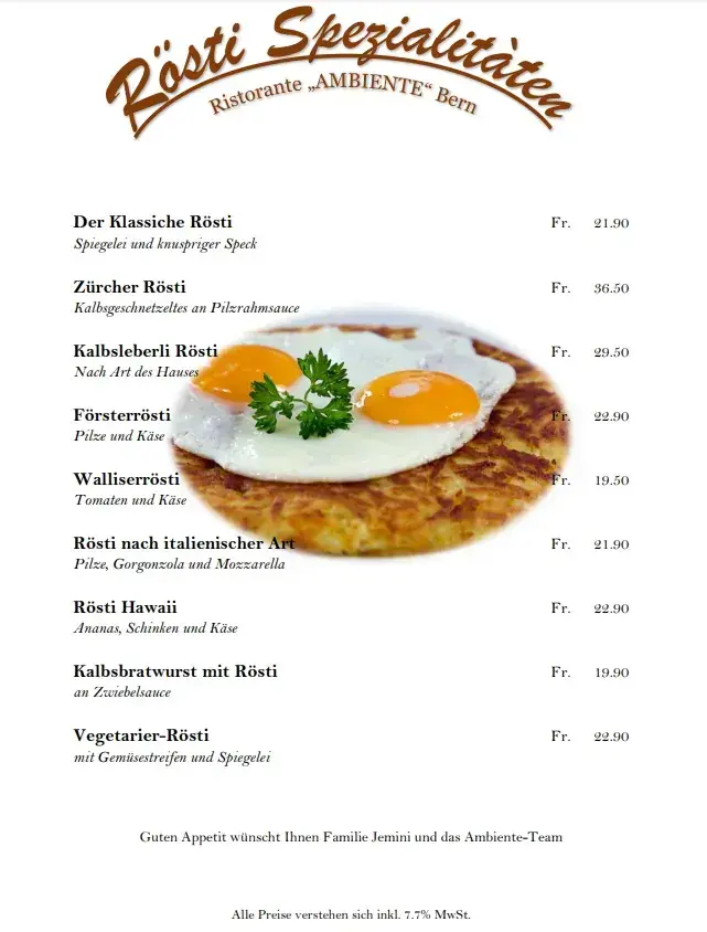 Menu_Ambiente – Ristorante Holzofenpizzeria - Bern_Bern_image_1