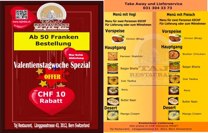 Menu_Taj Restaurant Bern_Bern_image_1