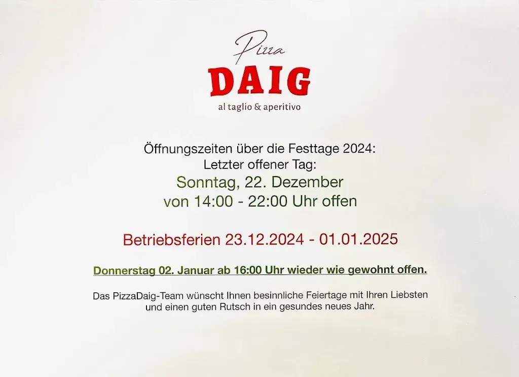 PizzaDaig restaurant in Reinach
