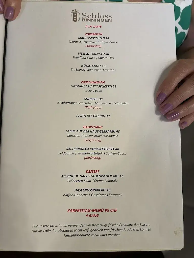 Schloss Binningen ristorante a Binningen