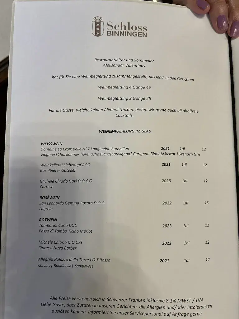 Menu_Schloss Binningen_Binningen_image_2
