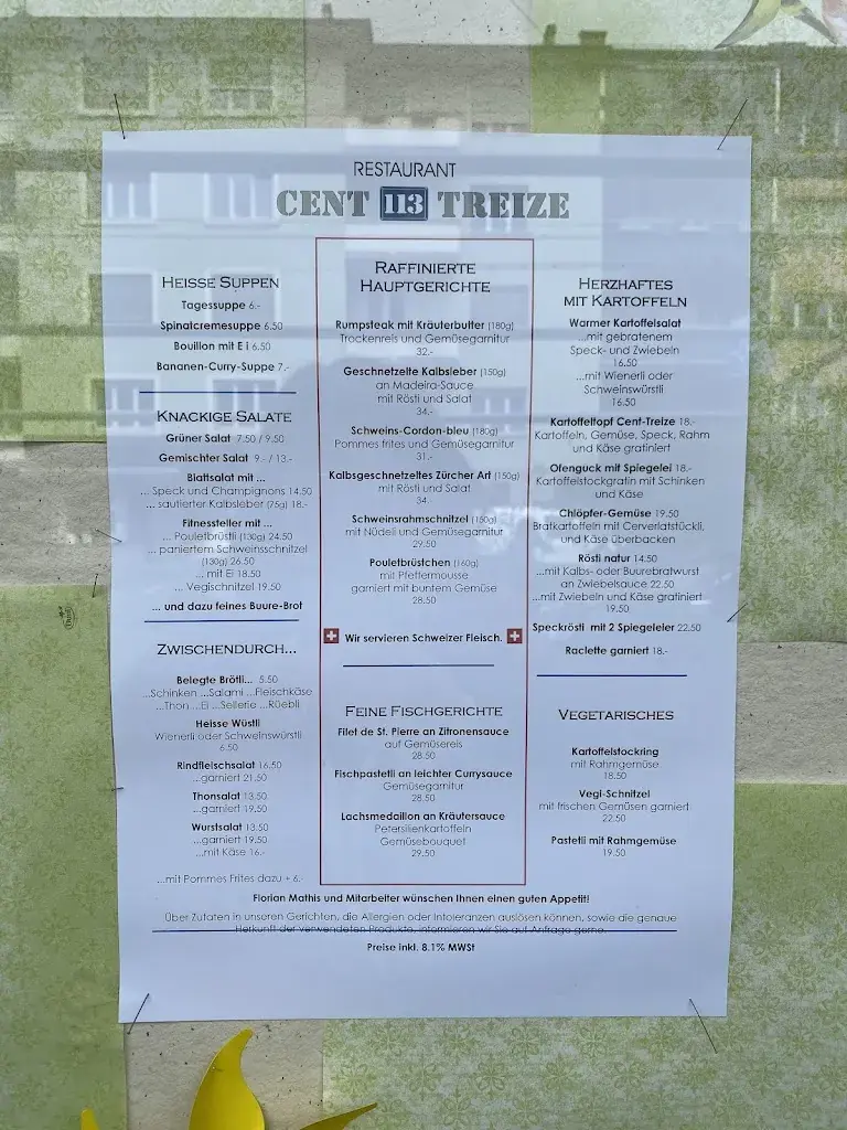 Cent-Treize restaurant à Binningen