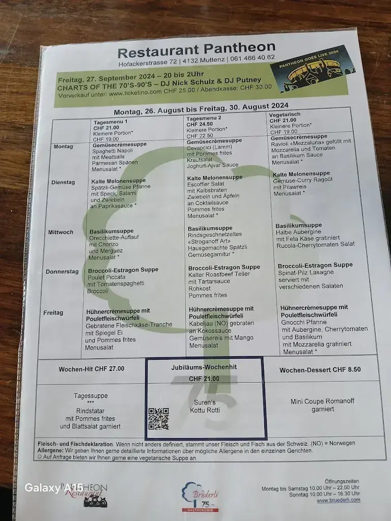 Pantheon restaurant à Muttenz