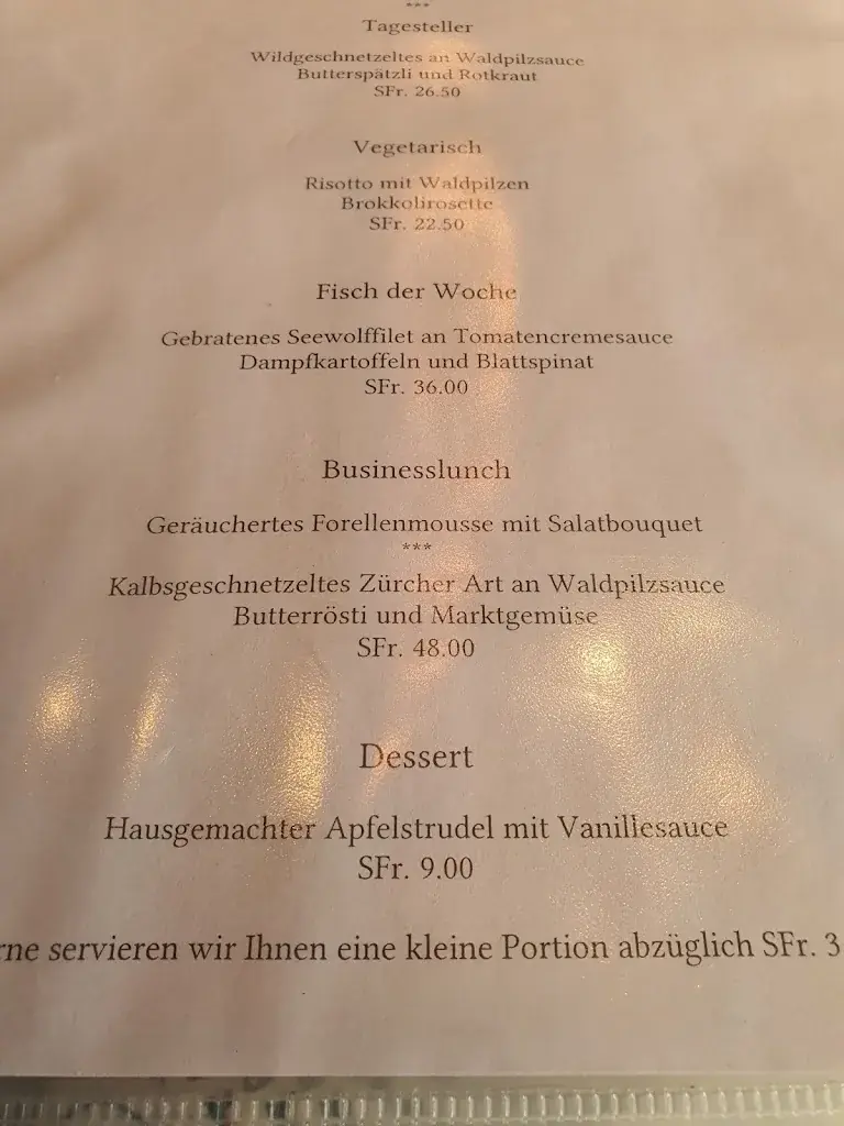 Menu_Gasthof Schlüssel Reinach_Reinach_image_1