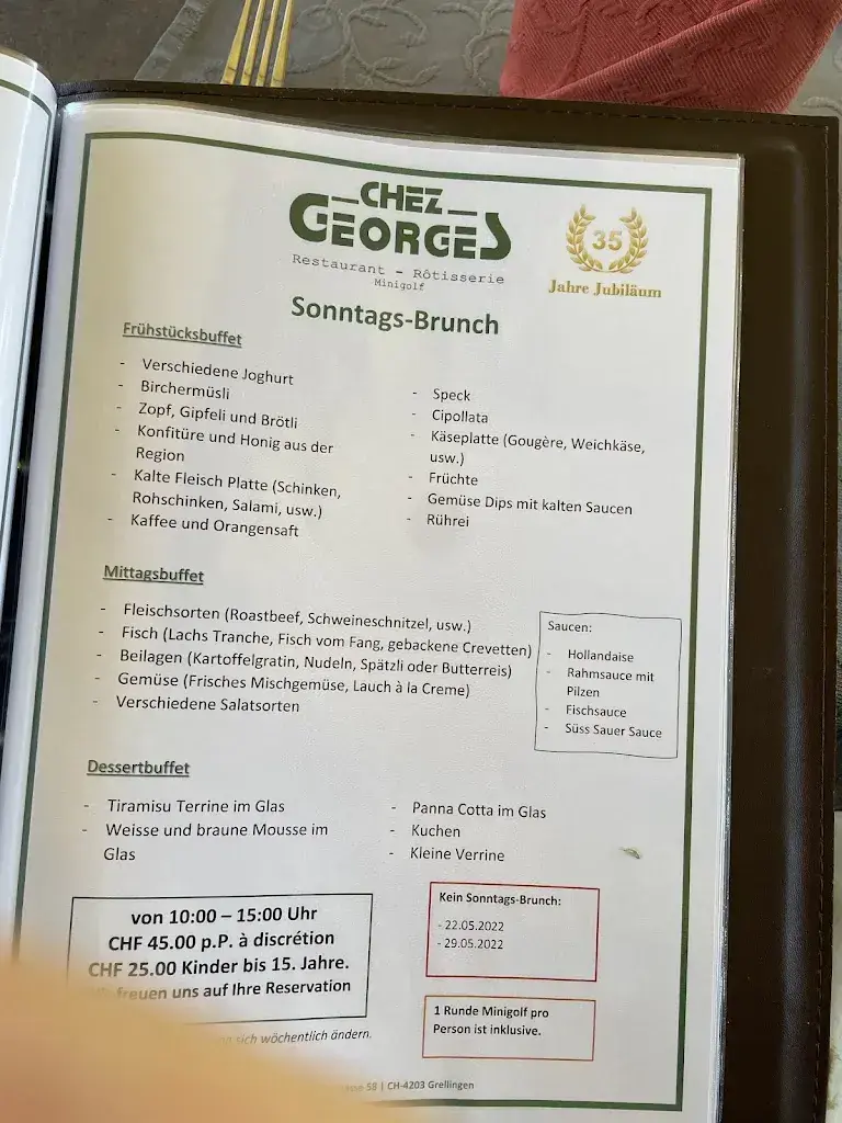 Restaurant Chez Georges restaurant à Grellingen