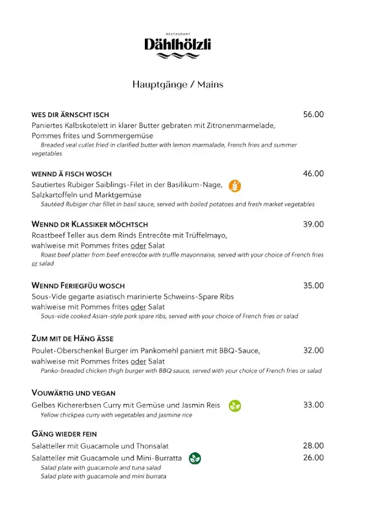 Menü_Restaurant Dählhölzli_Bern_Bild_1