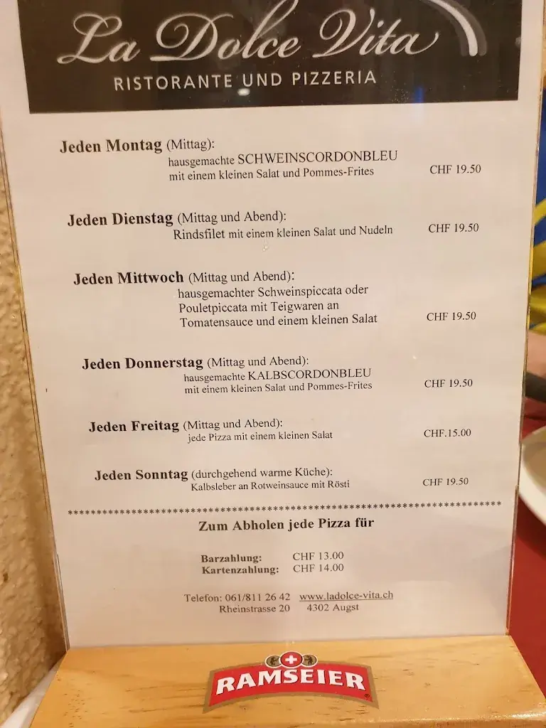 Al Gusto Gastro GmbH Restaurant La Dolce Vita_Augst_menu_image_1