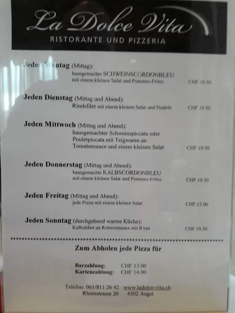 Menu_Al Gusto Gastro GmbH Restaurant La Dolce Vita_Augst_image_2