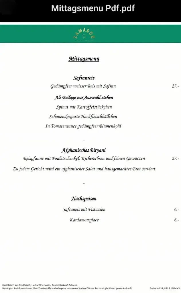 Menu_Restaurant Zamarod_Wabern bei Bern_image_2