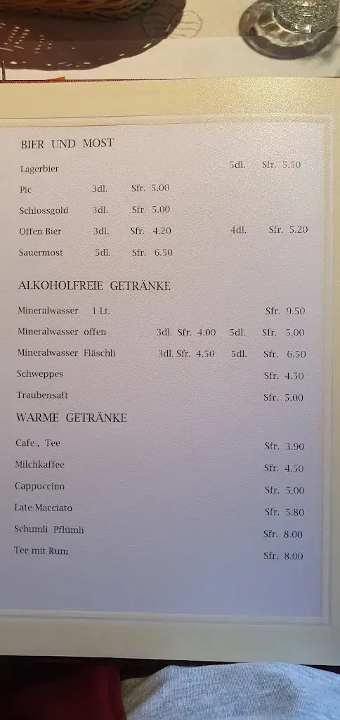 Restaurant Asphof restaurant à Rothenfluh